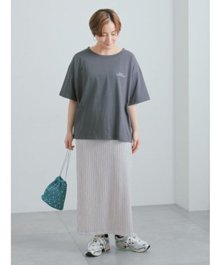 Te chichi 胸刺繍&バックプリントBIGTシャツ チャコールグレー