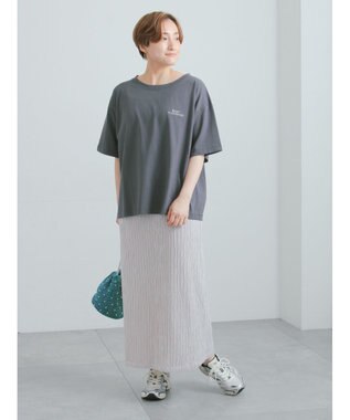 Te chichi 胸刺繍&バックプリントBIGTシャツ チャコールグレー