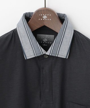 JOSEPH ABBOUD MOUNTAIN 【SPACE／UNISEX】オーガニックコットンスラブプレーティング天竺 ポロシャツ ネイビー系