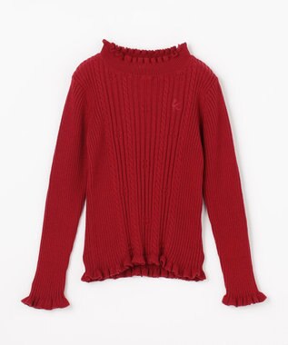 組曲 KIDS 【110-140㎝】フラワードット リブニット レッド