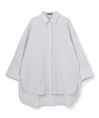 uncrave コットンクロスストライプ BIGシャツ ネイビーストライプ