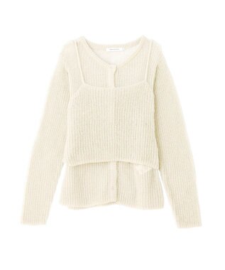 AMERICAN HOLIC 甘編みキャミカーディガンセット Ivory