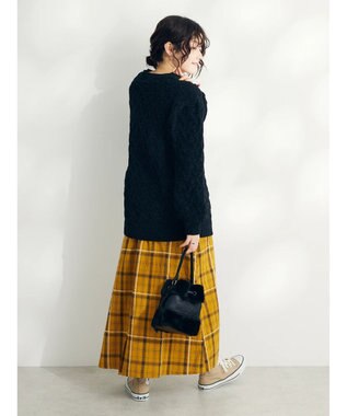 CRAFT STANDARD BOUTIQUE 洗えるモールケーブルニットチュニック Black