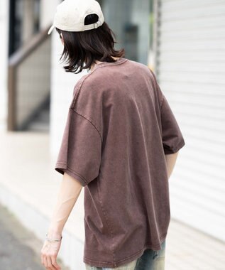 WEGO 【ユニセックス着用ITEM】スノーウォッシュダメージアップリケT（SS） ブラウン