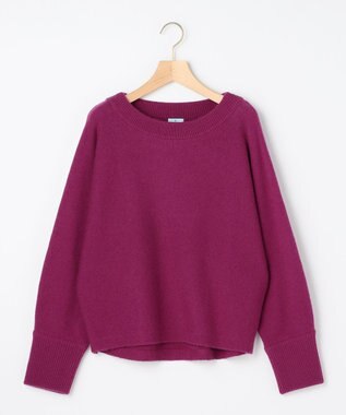 組曲 【加藤ローサさん着用】ウールカシミヤミックスボートネック ニット パープル系
