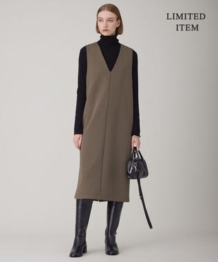 ICB L 【WEB限定・洗える】 コットンダンボール ジャンパースカート ワンピース ブラウン系