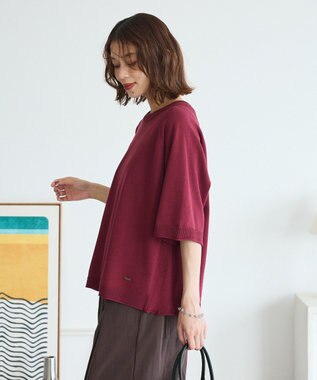 Green Parks トレーナー風ニットプルオーバー Red