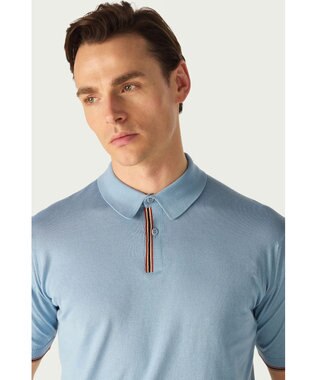 DAKS John Smedley for DAKS ハウスストライプポロシャツ シーグラス