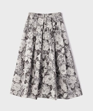 GRACE CONTINENTAL アンティークフラワータックスカート ブラック