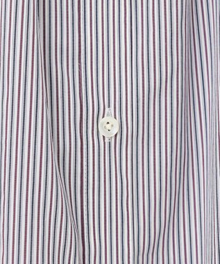 J.PRESS LADIES L 【洗える】BEZ C/Ny ドビーストライプ バンドカラー ブラウス ネイビー系1