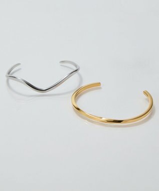 Phoebe 【金属アレルギー対応】ライトツイストメタルバングル/サージカルステンレス ゴールド