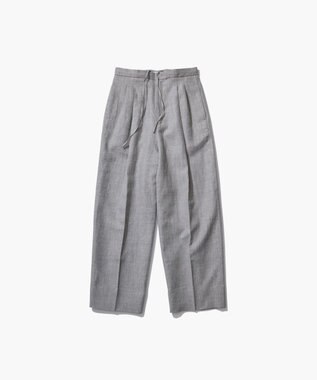 ATON LINEN WOOL TWILL | タックイージーパンツ LIGHT GRAY