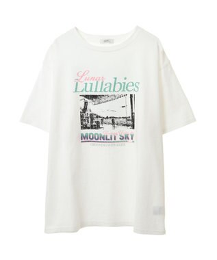 earth music&ecology ツアープリントＴシャツ Off White