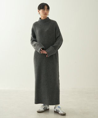 AMERICAN HOLIC モックネックニットワンピース Gray Mixture