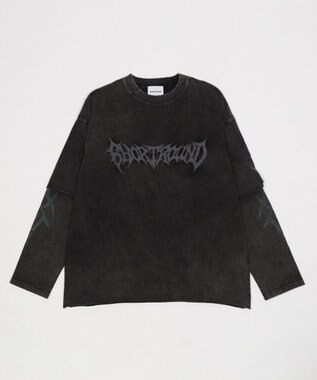 WEGO 【ユニセックス着用ITEM】ブリーチレイヤードグラフィックT（LS） ブラックその他