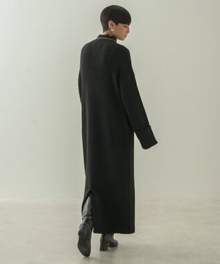 AMERICAN HOLIC モックネックニットワンピース Black
