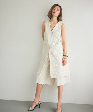 GRACE CONTINENTAL リボンヤーンジレドレス キナリ