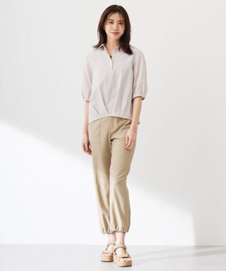 J.PRESS LADIES L 【洗える】Visリネンドビー ベイカー パンツ ベージュ系