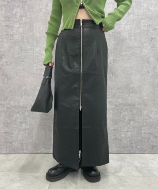 WEGO FレザーWZIPロングスカート