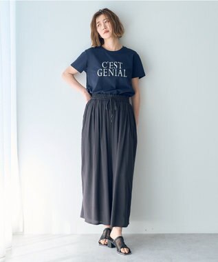 YECCA VECCA シルキータックワイドパンツ Charcoal Gray