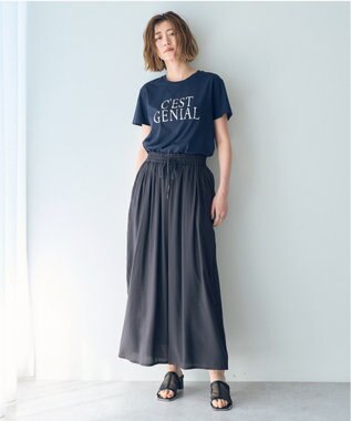 YECCA VECCA シルキータックワイドパンツ Charcoal Gray