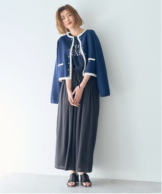 YECCA VECCA シルキータックワイドパンツ Charcoal Gray