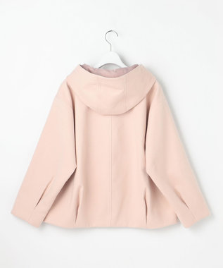 Feroux フード付きコクーンショート コート ピンク系