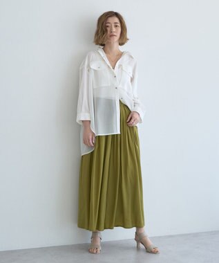 YECCA VECCA シルキータックワイドパンツ Charcoal Gray