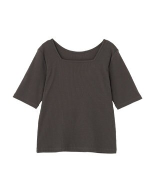 AMERICAN HOLIC スクエアネック5分袖プルオーバー Charcoal Gray