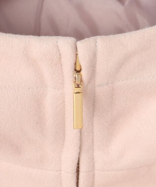 Feroux フード付きコクーンショート コート ピンク系