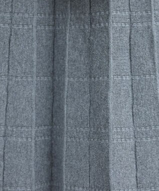 Tiaclasse L 【洗える】1枚で着映えするチェック柄編みニットワンピース ブラック×グレー