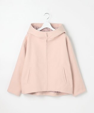 Feroux フード付きコクーンショート コート ピンク系
