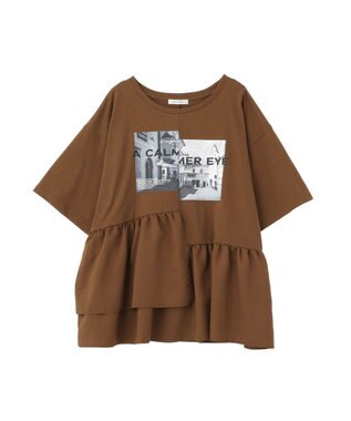 Green Parks アソート柄ドッキングプルオーバー Brown