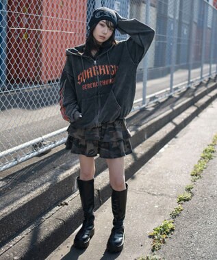 WEGO 【ユニセックス着用ITEM】ブリーチグラフィックZIPパーカー 柄1