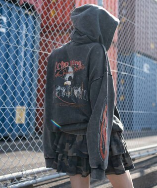 WEGO 【ユニセックス着用ITEM】ブリーチグラフィックZIPパーカー 柄1