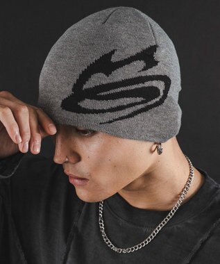 WEGO 【ユニセックス着用ITEM】MA55IVE　ロゴシングルニットワッチ グレー