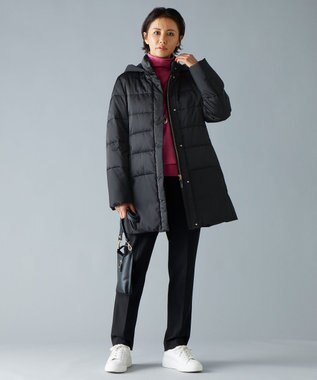 自由区 L 【撥水加工・洗える】TRギャバ裏起毛テーパード パンツ ブラック系