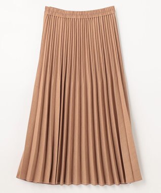 ANY 【ウエストゴム】リネンライクエアーヴィンテージ プリーツスカート ライトモカ
