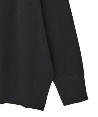 AMERICAN HOLIC コットンブレンドスウェットライクロゴニットトップス Black