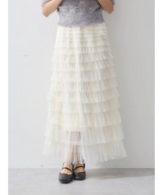 earth music&ecology ティアードフリルチュールスカート White