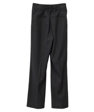 YECCA VECCA ウエストデザインワイドストレートパンツ Stripe