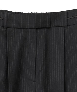 YECCA VECCA ウエストデザインワイドストレートパンツ Stripe