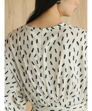 Green Parks armonia．スクエアドットプリントタックワンピース Ivory