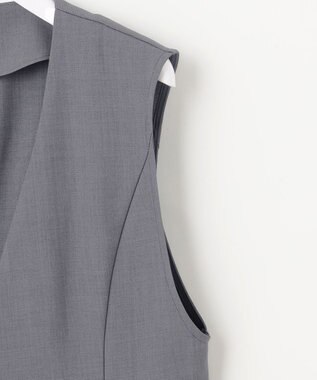 ANY SIS 【スタイリストコラボ】ジレ×ラメチュールスカート セットアップ グレー