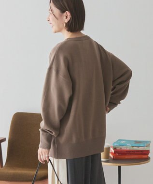 AMERICAN HOLIC コットンブレンドスウェットライクロゴニットトップス Mocha