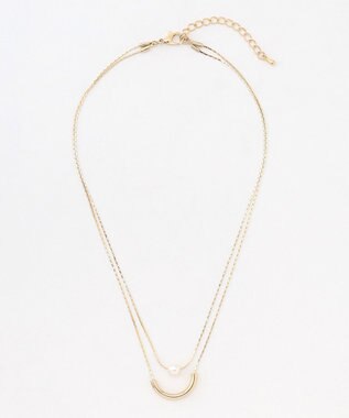 ANY レイヤード風２連ネックレス ライトゴールド