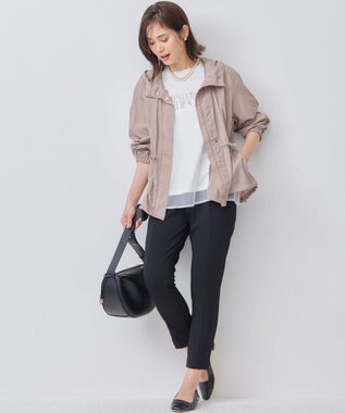 組曲 【接触冷感・吸湿冷感・UVカット】スタイルアップジャージー パンツ ブラック系