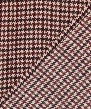 J.PRESS LADIES デシンハウンドトゥースプリント ブラウス ブラウン系