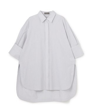 uncrave コットンクロスストライプ BIGシャツ ネイビーストライプ