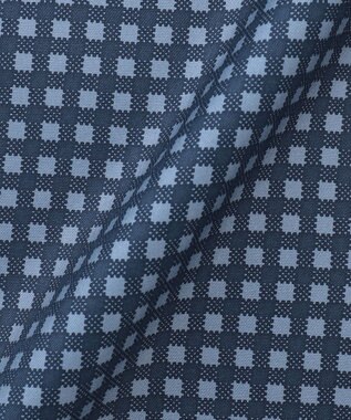 GOTAIRIKU 首にも巻ける【2WAY/日本製】シルク100% ポケットチーフ（チェック柄） ネイビー系8